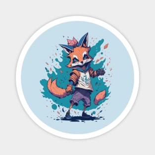 Fox dancing style water Magnet